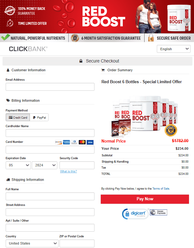 Red Boost Official Secure Order Page